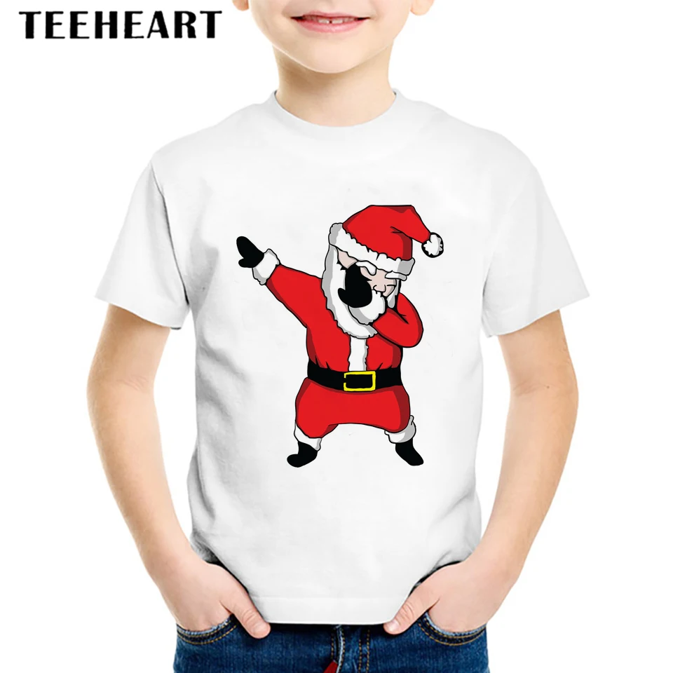2017 Детские футболки с изображением Санта-Клауса детские летние топы футболка