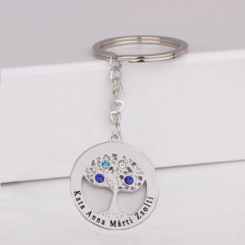 Брелок для ключей из нержавеющей стали с изображением семейного дерева подарок
