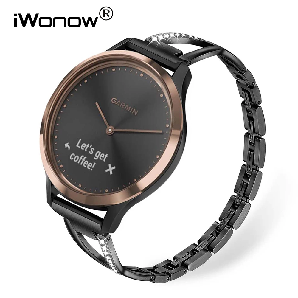 Ремешок из нержавеющей стали с бриллиантами для часов Garmin Vivomove HR / 3 3S Vivoactive 4/ 4S Venu/