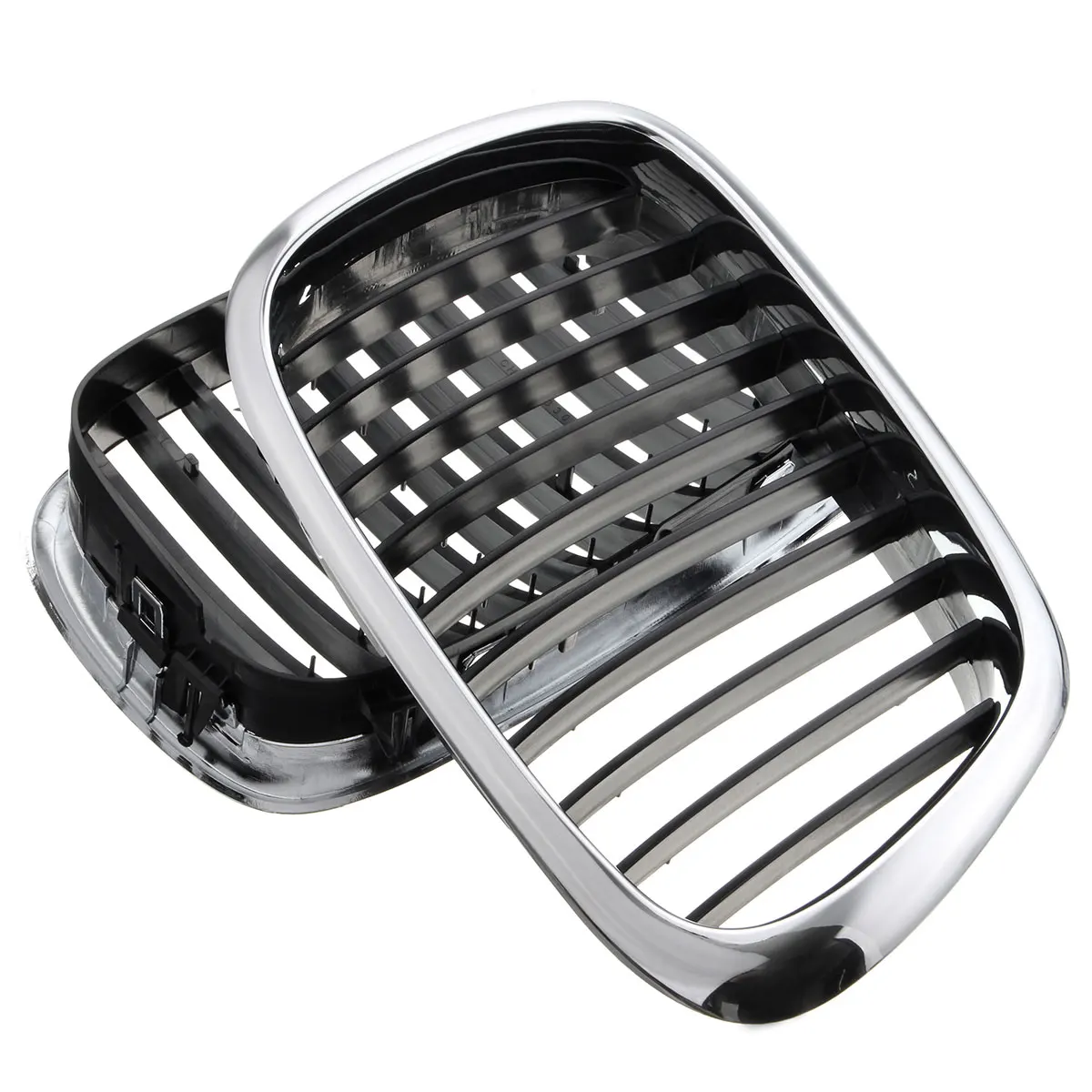 Пара хромированных черных/глянцевых черных передних решеток для почек BMW E39 M5 5