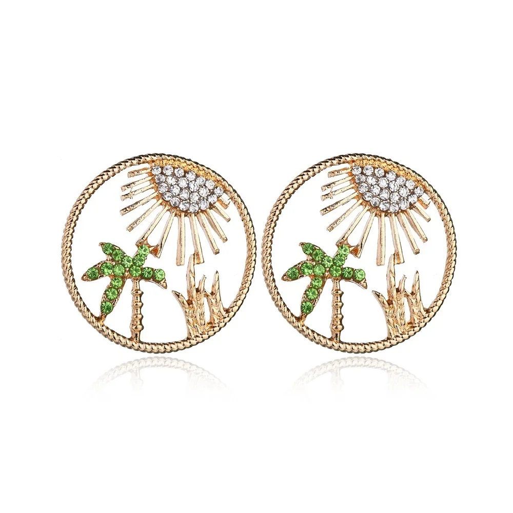 Серьги пусеты с блестящими стразами круглые серьги для женщин|Серьги-гвоздики| |