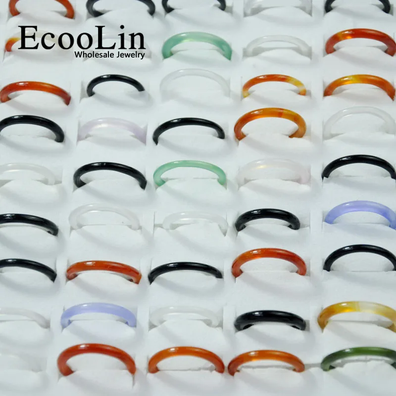 50 шт. EcooLin ювелирные изделия Разноцветные сердолик агат для женщин девочек тонкие