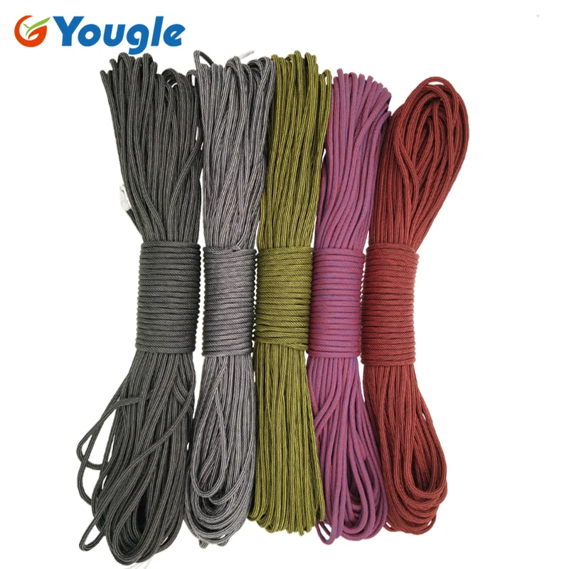 YOUGLE Paracord 550 парашютный шнур веревочка Mil Spec type III 7Strand 100FT оборудование для альпинизма кемпинга выживания 165-171