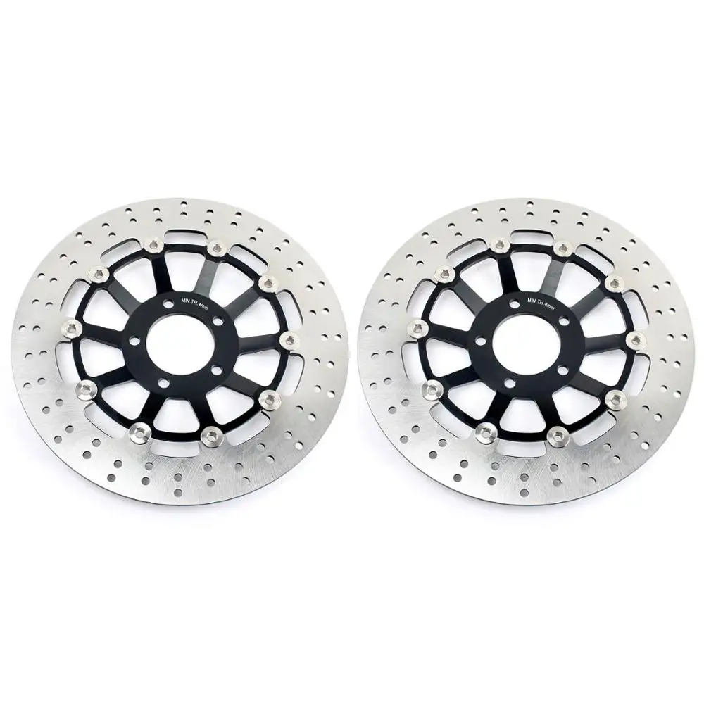 Round Black Front BIKINGBOY круглые волнистые Передние Задние тормозные диски Диски роторы для Suzuki GSXR 1100 89-92 GSXR 750 88-95 GSX-R 750 1100 W GSXR 750 F - Цвет: Round Black Front