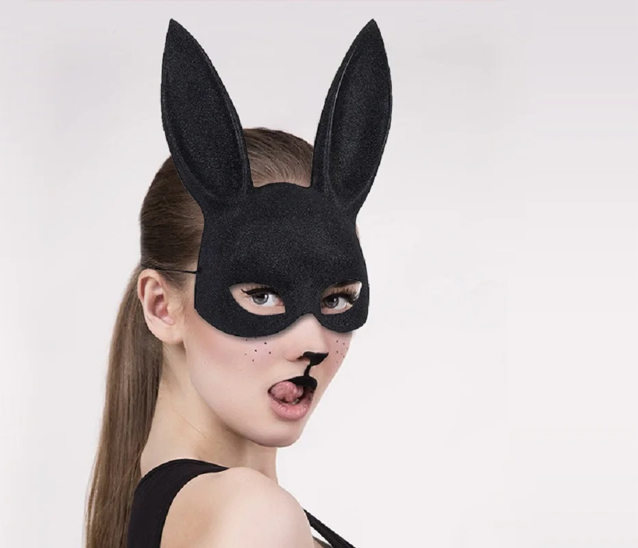 1 шт. модная женская повязка для волос с кроличьими ушками вуаль черная маска на