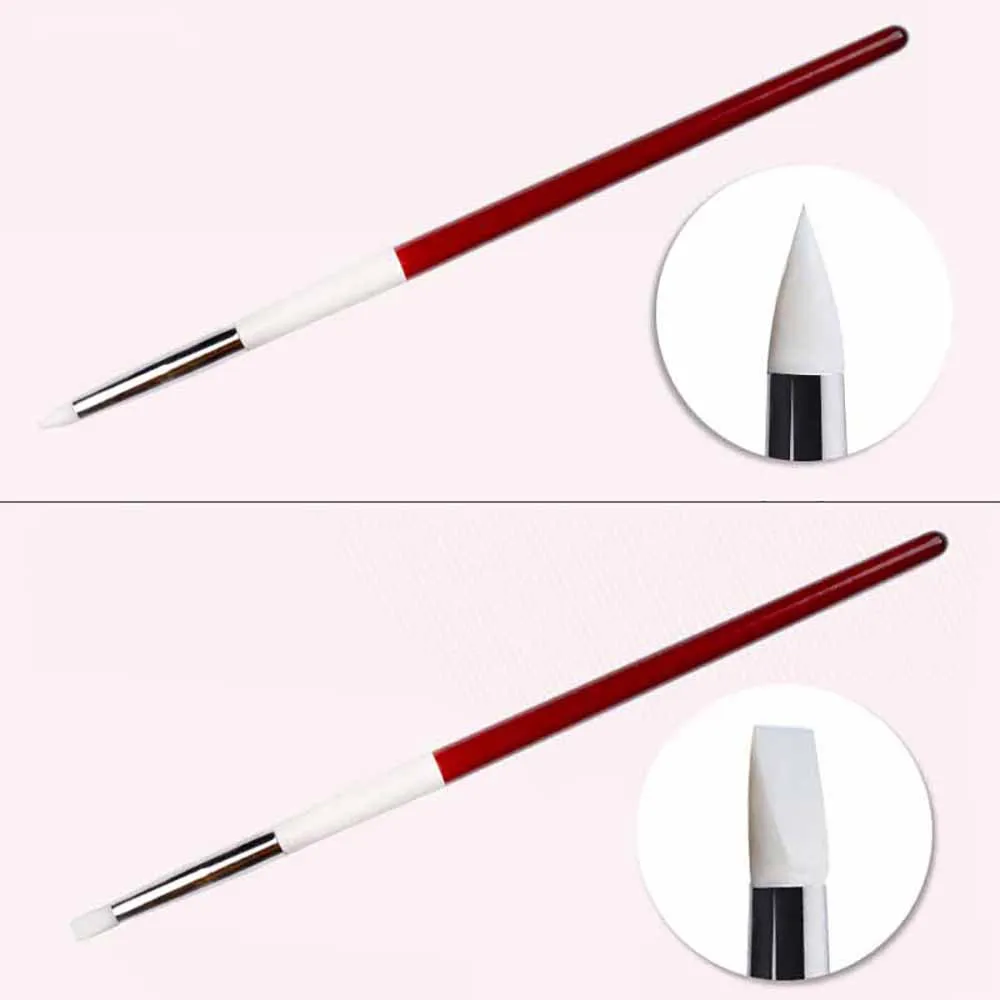 Лучшее предложение 5 шт. Силиконовая ручка для дизайна ногтей Раскрашивание