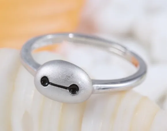 Серебряное кольцо Baymax Big Hero регулируемое в подарочной коробке размер 7 (США) с