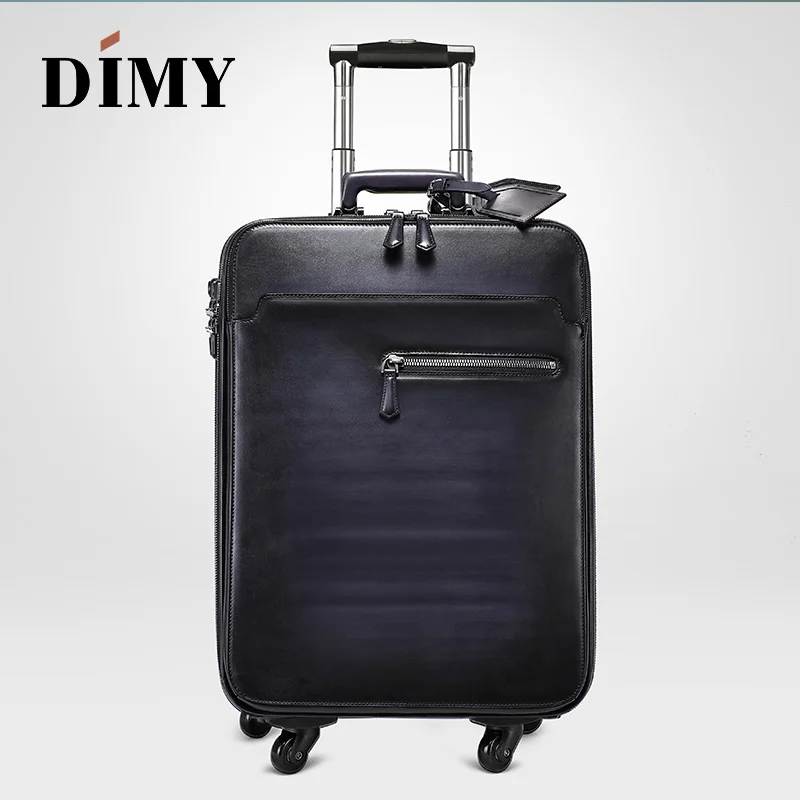 Кожаный чехол на колесиках DIMY мужской деловой чемоданчик женский кожаный