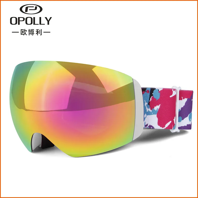 05 Лыжные очки UV400 защита сноуборд очки Анти-туман большой Лыжная маска очки снег снегоход катание на лыжах Спорт на открытом воздухе+ коробка набор - Цвет: 05