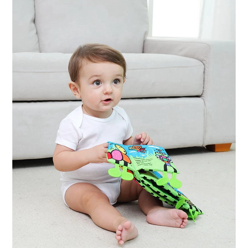 

Five Little Insects Baby Soft Cloth Book Educational Story Book High Quality