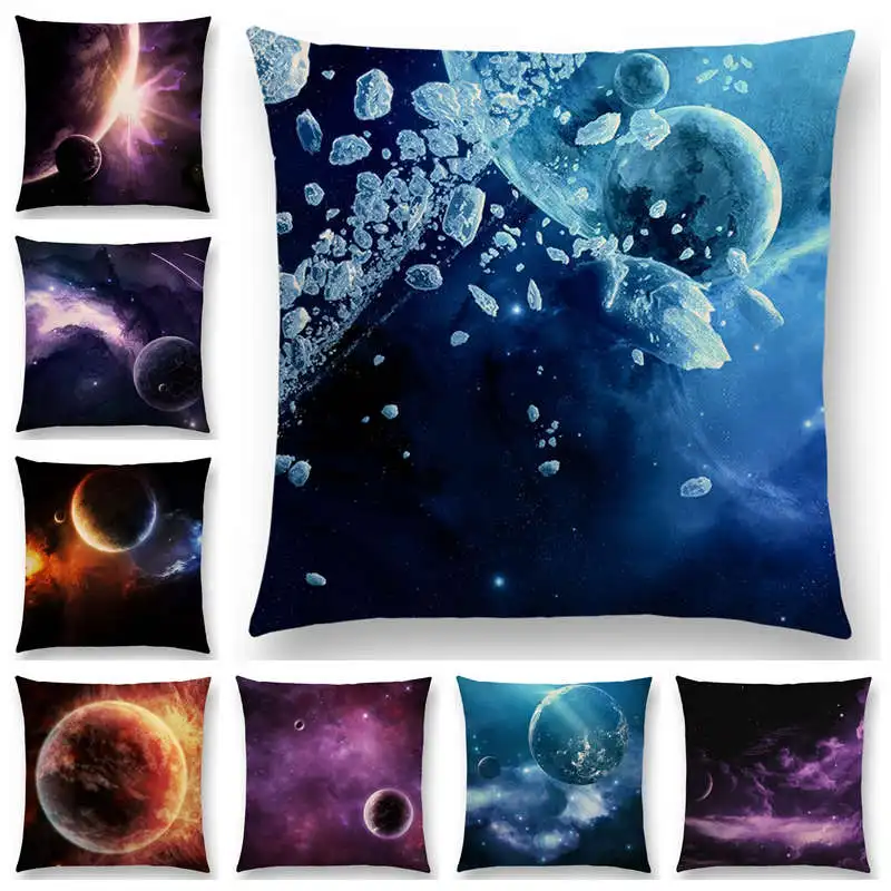 Hot Sale Mysterious Universe Vast Outer Space Beautiful Planets Gorgeous Radiance Cushion Cover Car Decor Sofa Throw Pillow Case | Дом и сад