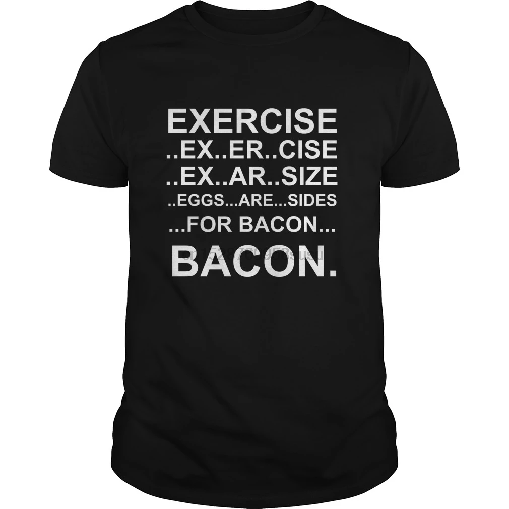 Для мужчин футболка короткий рукав упражнения BACON Яйца Упражнения забавные с
