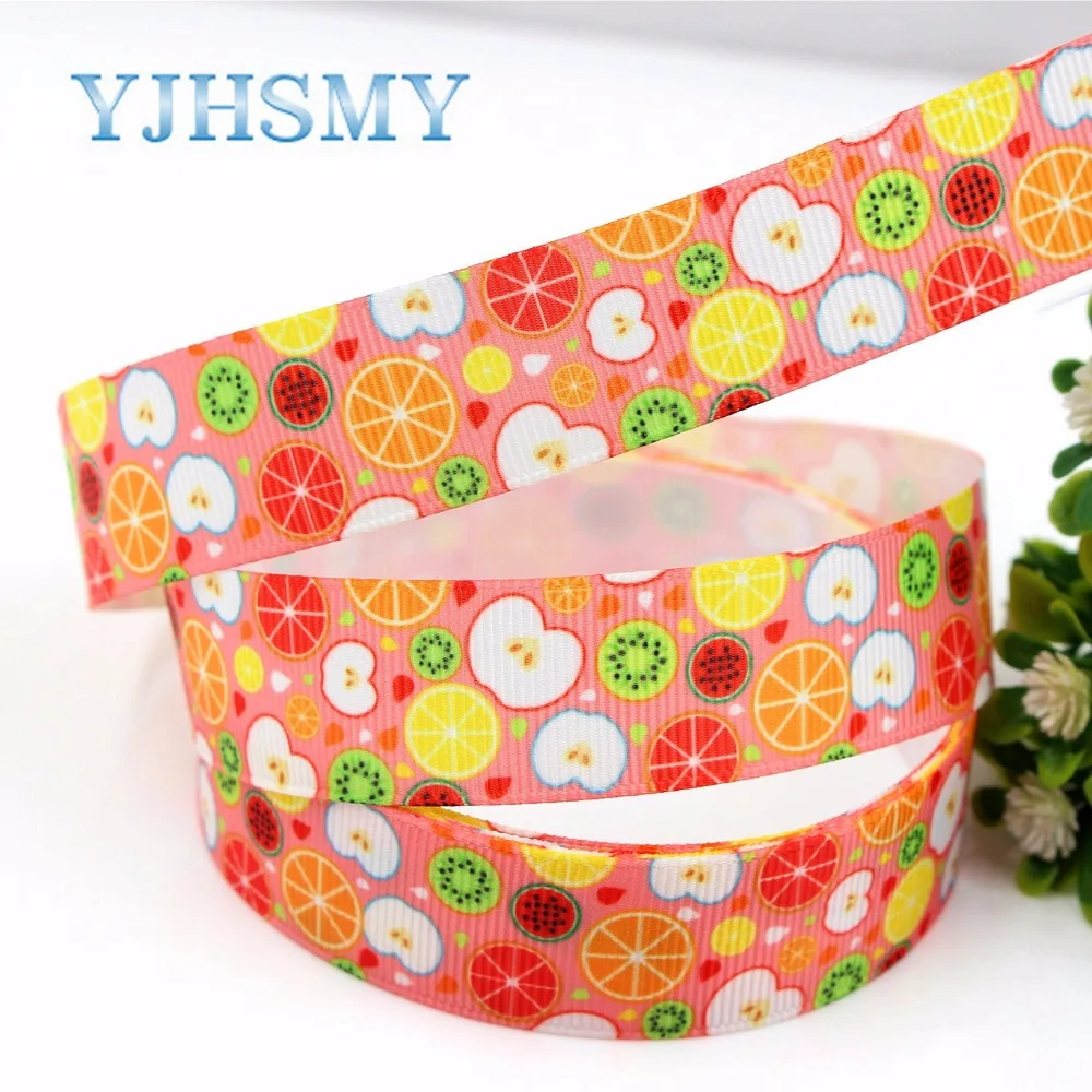 YJHSMY H-17505-45 22 мм 10 ярдов оранжевые ленты термопечать grosgrain Свадебные аксессуары DIY