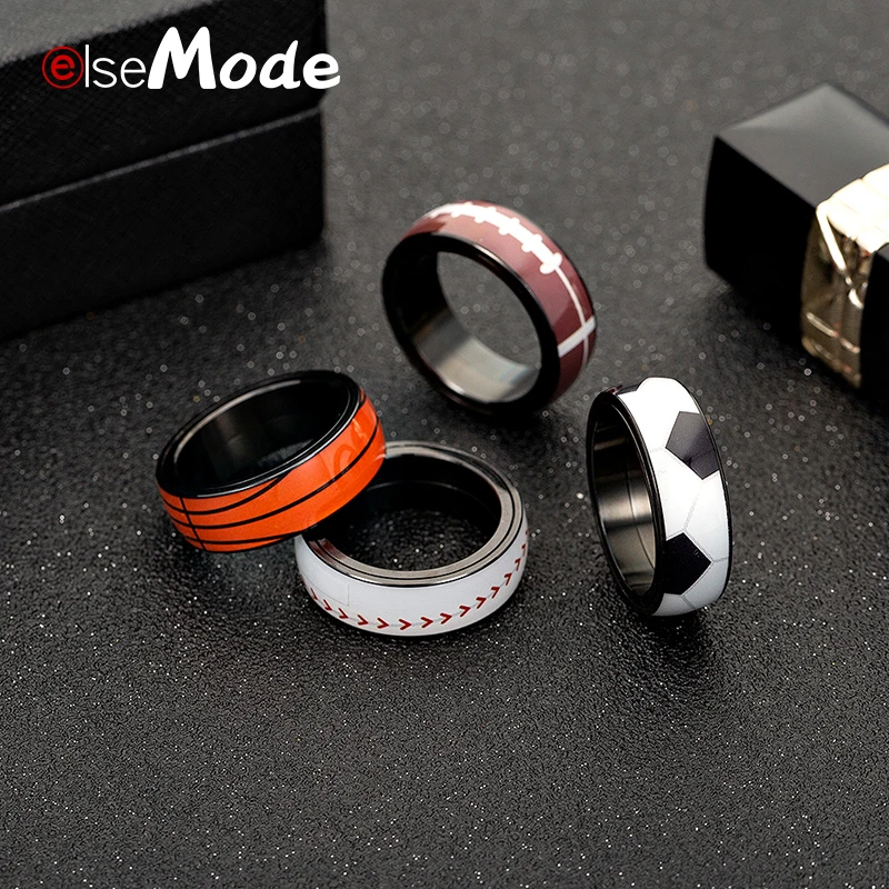 ELSEMODE титановое стальное Спортивное кольцо Спиннер для баскетбола и футбола