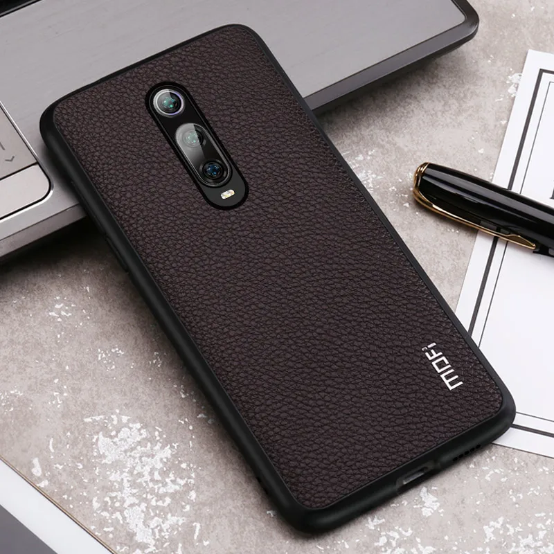 K20 чехол для Xiaomi Redmi K20 Pro чехол Mofi для Xiaomi Mi9T pro Чехол из искусственной кожи протектор деловой стиль коричневый красный черный - Цвет: Brown