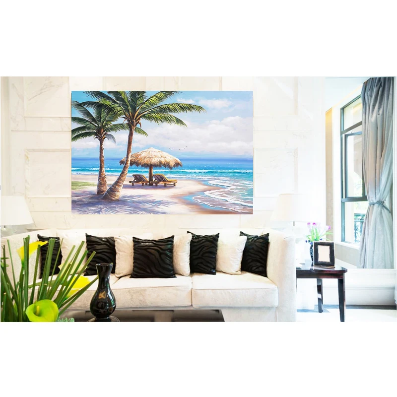 Ручная работа без рамы морской пейзаж домашний Декор Картина холст маслом стены