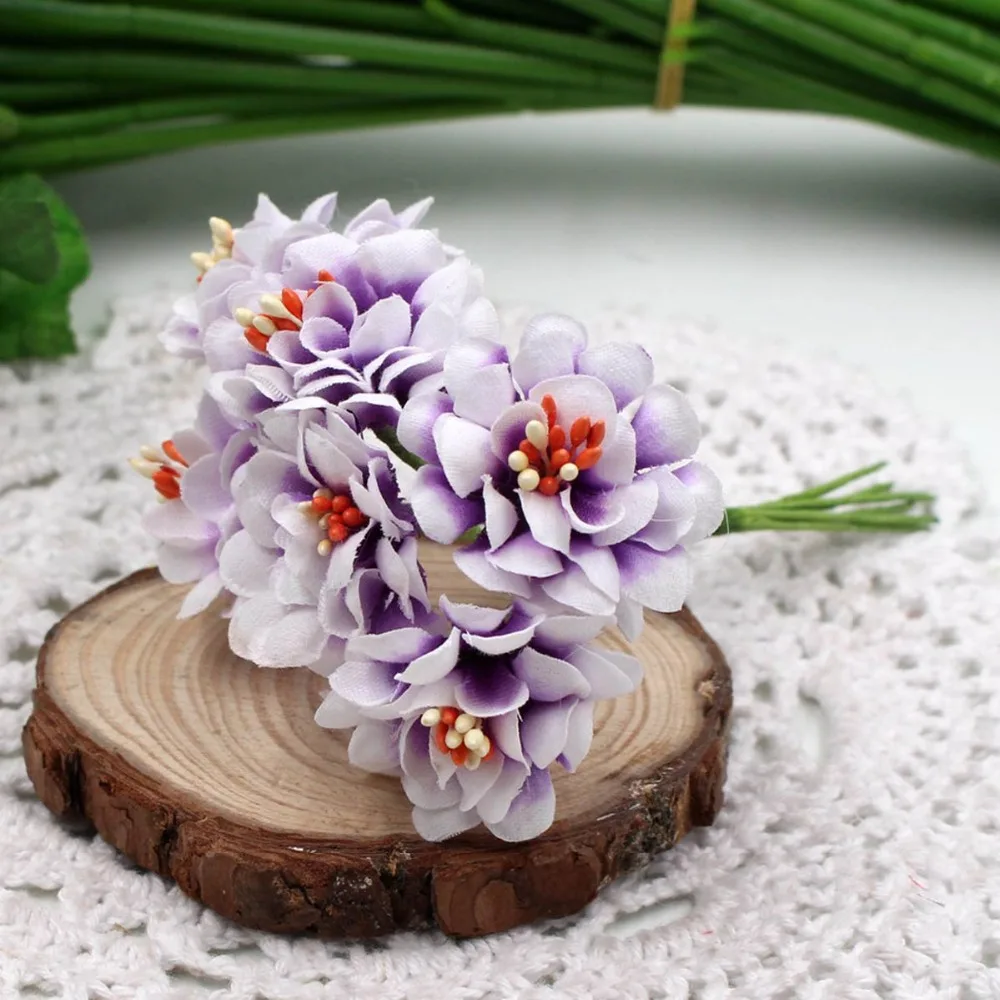 6 Heads Silk Hydrangea Autumn Vases for Home Decor Christmas Decorative Flower Wedding Wall Set Artificial Flowers | Дом и сад
