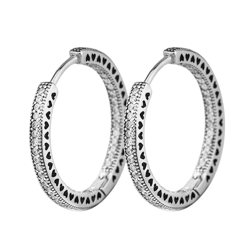

HOOP Earrings 2021 Trend for Women Gift Signature Silver BrincoS 925 Sterling Silver Jewelry DIY Orecchini Oorbellen Pendientes