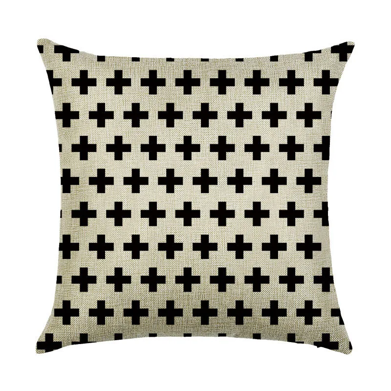 INS Fashion Nordic style Cotton/linen Back pillow with different geometry Series printing pattern Creative Home bed decoration |