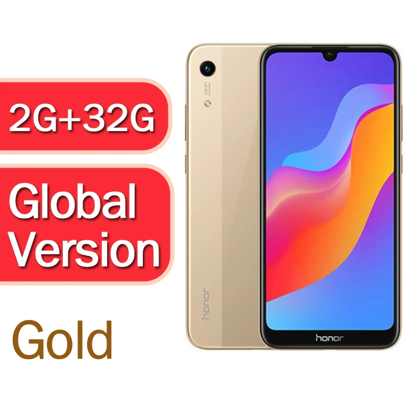 2G 32G Glod Оригинальная глобальная версия на выбор Honor 8A 6,0" MT6765 Восьмиядерный Android 9 для ухода за лицом ID 3020 мАч 3 слота для карт 4g смартфон - Цвет: 2G 32G Glod
