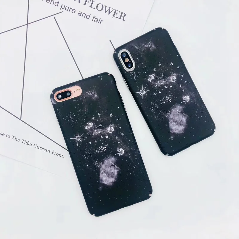 Роскошные звезды Чехол для iPhone X 6 XS S 7 8 чехол плюс Вселенной Galaxy Жесткий оболочки