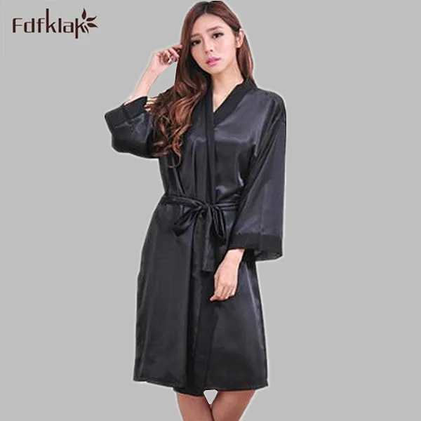 Модная атласная ночная рубашка кимоно халаты подружек невесты для женщин с