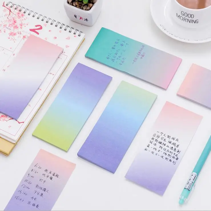 60 комплектов градиент цвета радуги бумаги для заметок на клейкой основе колодки