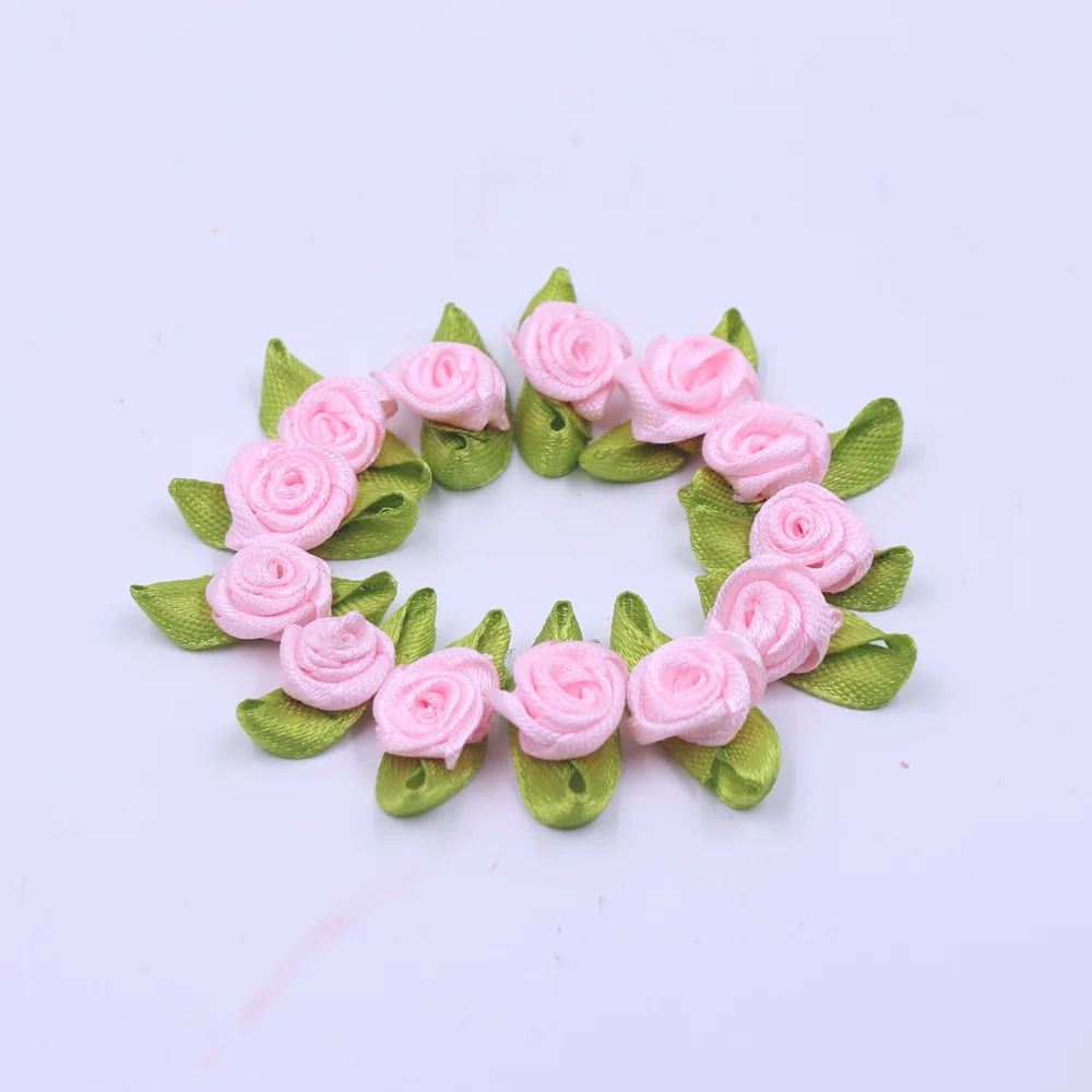light pink 2 см, 50 шт./лот, шелковая Мини-розетка с бантиком для дома, свадебной вечеринки, лента, одежда с тортом, украшение для скрапбукинга, товары для рукоделия - Цвет: light pink