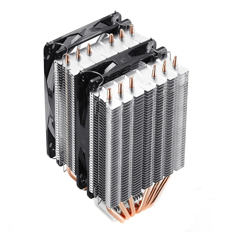 Deepcool 6 медных тепловых трубок TDP150W кулер для процессора Intel 115X AM4 радиатор процессора 12 см двойной светодиодный Blu-Ray Вентилятор охлаждения процессора ПК тихий
