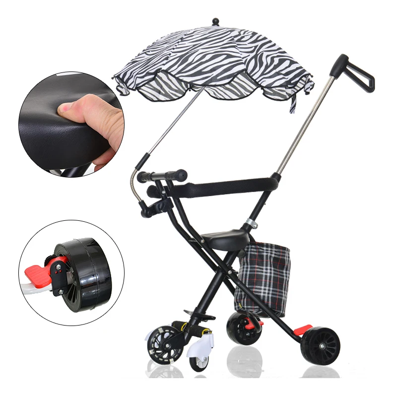 Ультралегкая портативная Детская Коляска Trike, для путешествий, из углеродистой стали, мягкое сиденье, трехколесная коляска, коляска для детей, От 1 до 6 лет