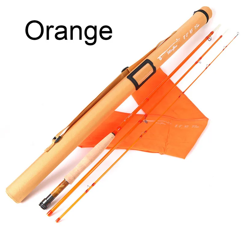 Maximumcatch 7/8/8.6FT 3-6wt прозрачная стеклосетка для Fly Удочка с Cordura трубки - Цвет: Ultra Glass Orange