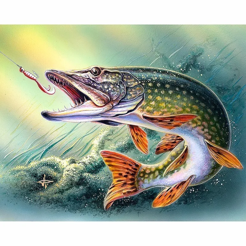 

Fish Animals 5D Mosaic Crafts Painting Cross Stitch Resin Rhinestones Full Diamond Embroidery Square/round Home Decor