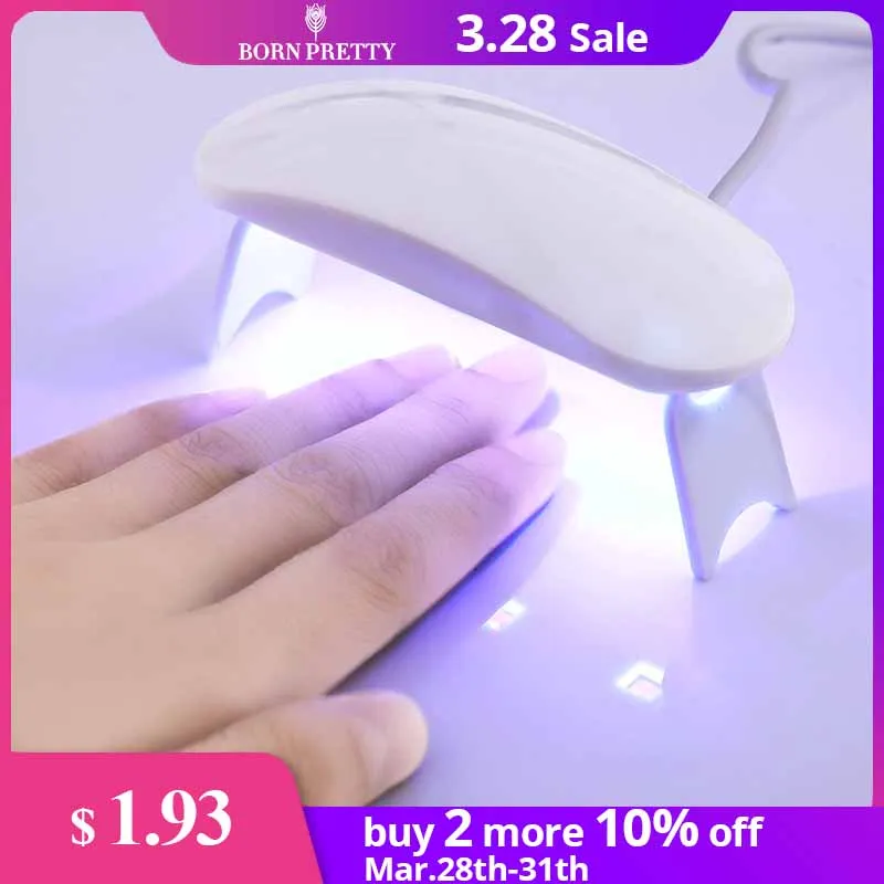 BORN PRETTY Сушилка для ногтей Светодиодная УФ лампа 6 Вт Мини USB ЖК дисплея сушильный