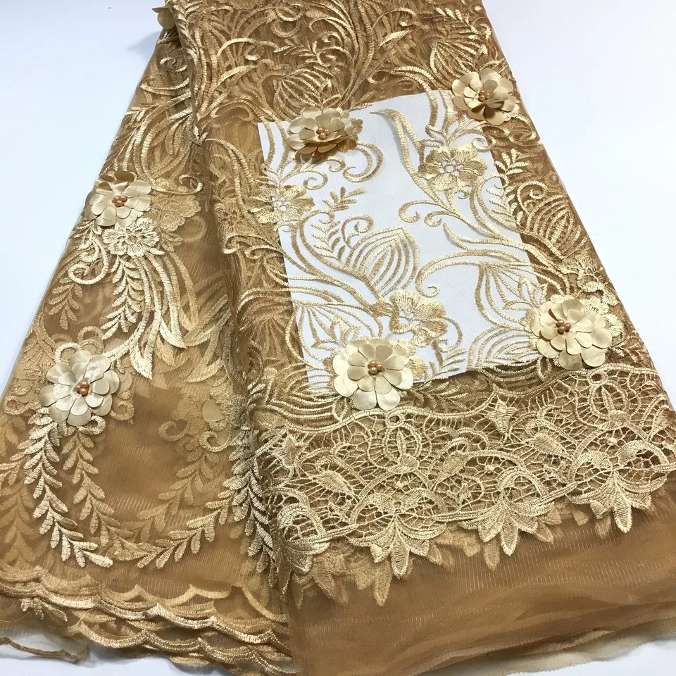 

Nigerian Lace Fabrics 2021 French Lace Fabric High Quality 3D Beaded Lace Pink African Lace Applique Fabric For Dress M32693