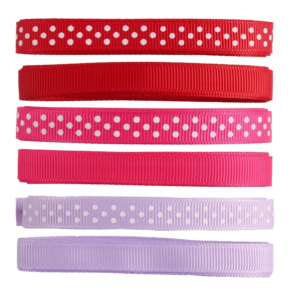 Laribbons Boutique 3/8 inch (9mm) Wide Grosgrain Ribbon Solid Color and Polka Dot Assorted 1 Yard * 24 | Дом и сад