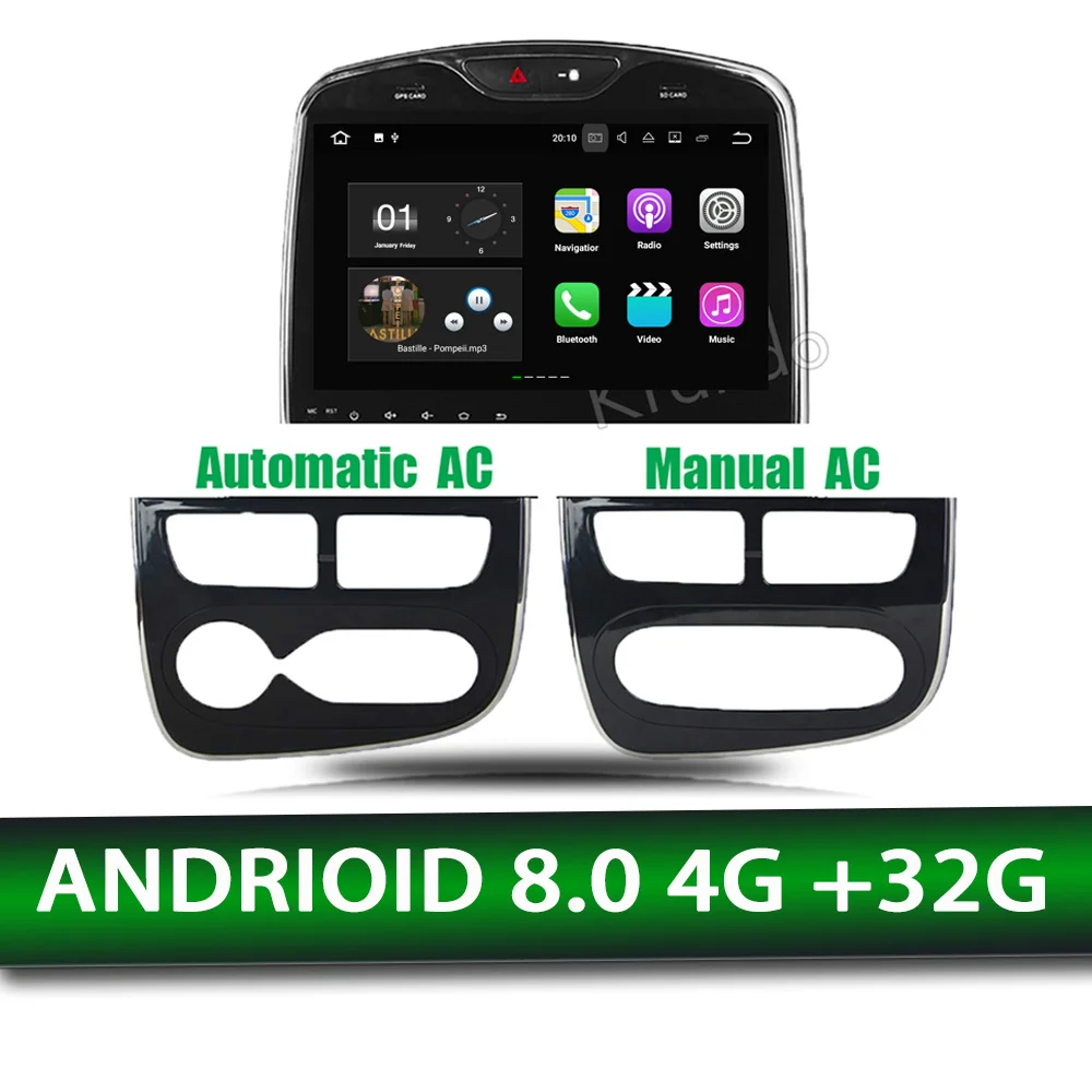PX5 system Krando Android 8," Полный сенсорный большой экран автомобиля радио мультимедиа для Renault Clio 2013- gps навигационный плеер gps BT wifi - Цвет: PX5 system