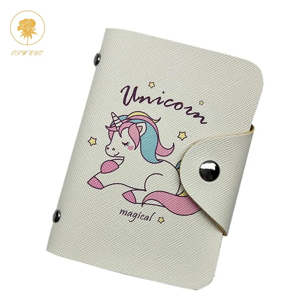 OSWEGO держатель для карт кошелек мультфильм Unicornio женщин из искусственной кожи ID
