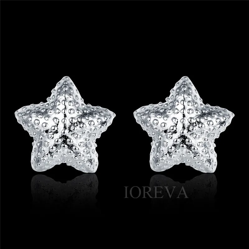 Милые звезды серьги для женщин корейской посеребренная морская звезда ювелирные