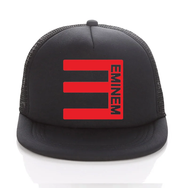 

Vinyl Printing EMINEM hats Summer HIP HOP CAPS Women Full Black E Baseball Hats Curved Brim Adult/Kids Caps adjust Peaked hat