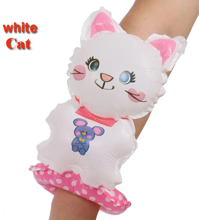 white cat 50 шт./лот воздушный шар на запястье Детские вечерние принадлежности, подарок на день рождения браслет мультфильм животных классическая игрушка воздушные шары - Цвет: white cat