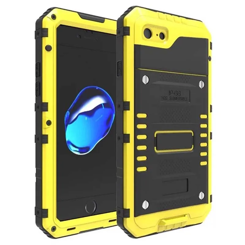 IP68 Водонепроницаемый Телефон Случаях для iPhone 7 Плюс Роскошные Металл Призма