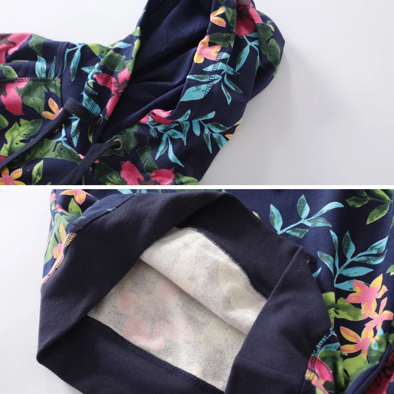 Весенняя женская Толстовка Повседневная с капюшоном цветочным принтом | Женская