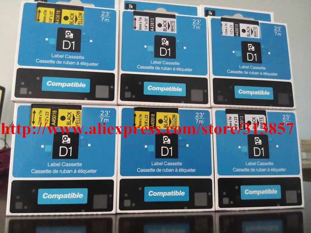 High quality DYMO D1 12mm 45013 label tape black on white cartridge dymo for printer | Компьютеры и офис