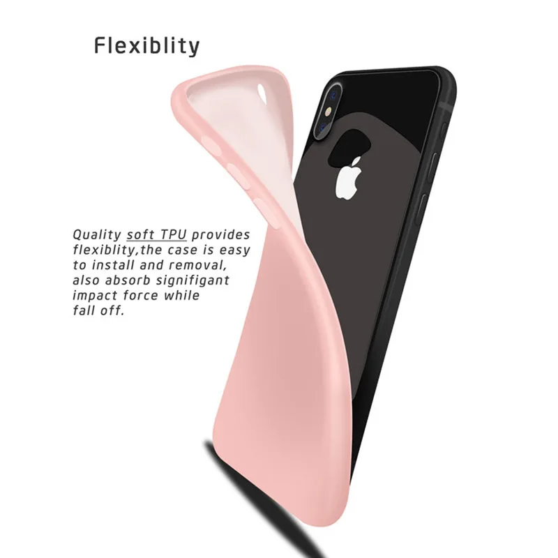 Классический простой матовый чехол для телефона iPhone X 7 8 Plus 6 6S XR MAX мягкий
