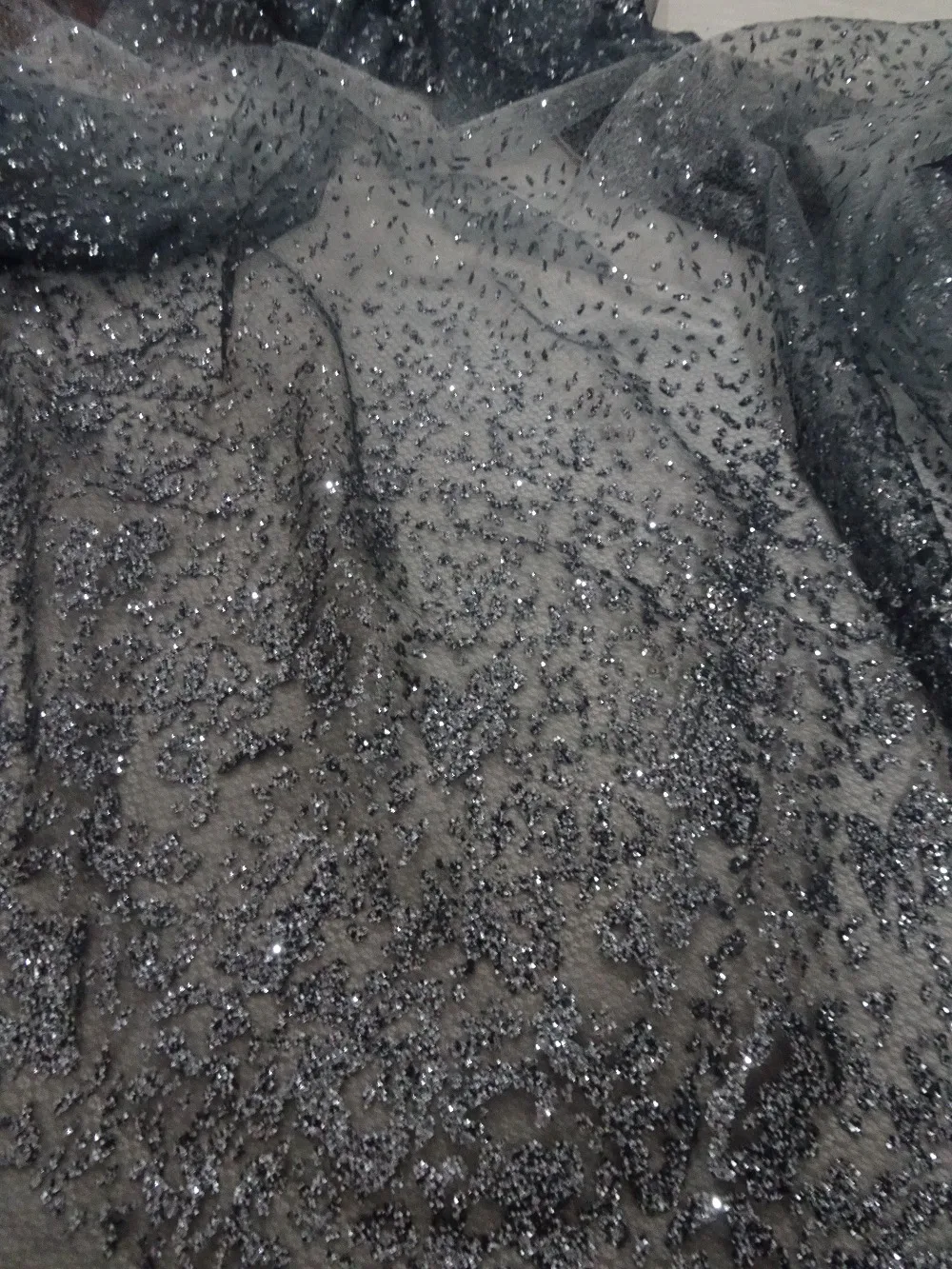 

New arrival glued glitter African Lace Fabric ZH-42089 unique design African French Lace with glitter