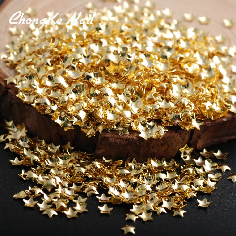 500 шт./упак. большой пятиконечная звезда Стиль золотым покрытием Ботильоны с