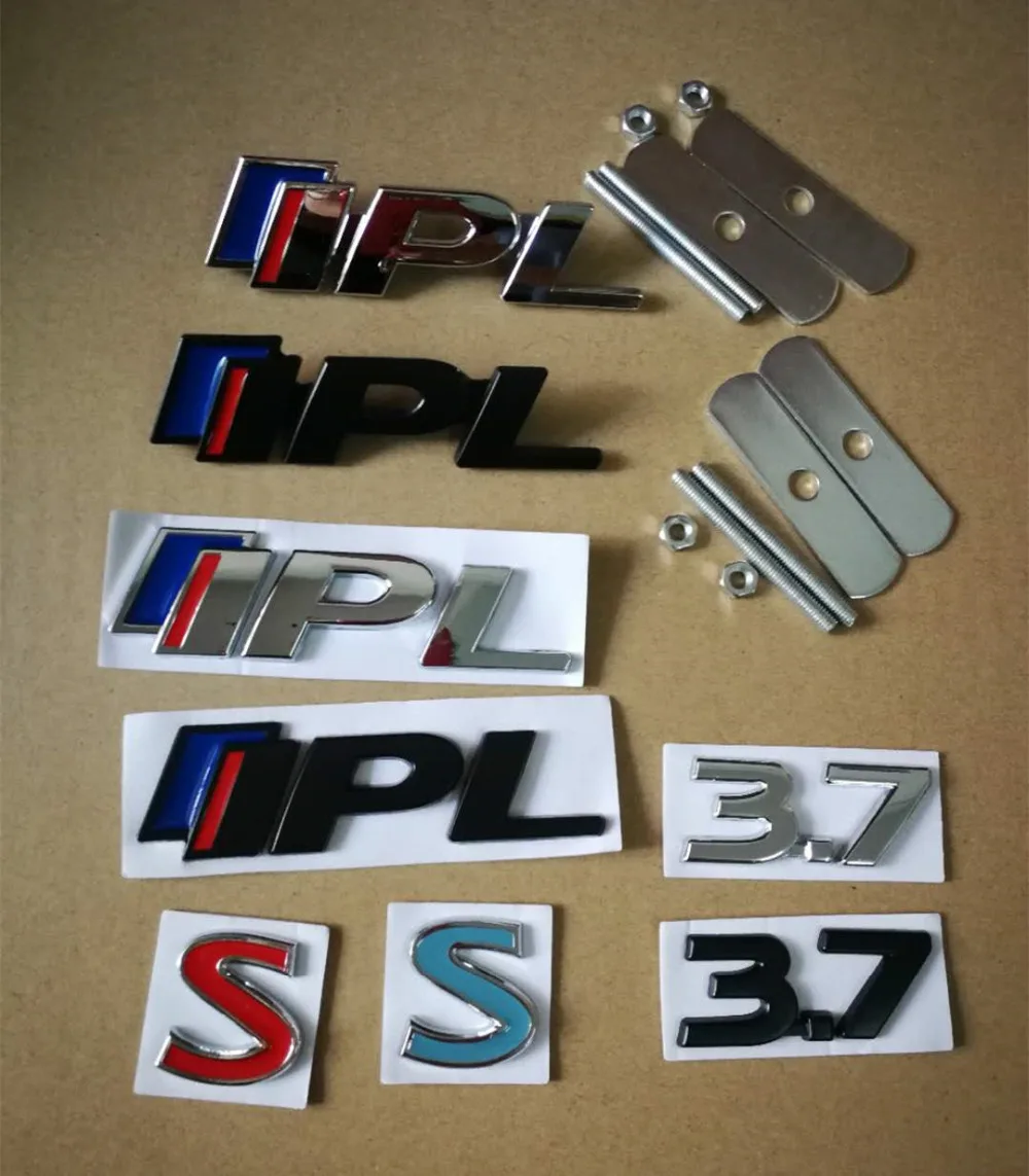 1х IPL 3,7 S 3D металлический автомобильный значок решетка эмблема наклейка хром для Infiniti Q50 Q50L G37 G25 QX70 FX35 FX37 автостайлинг