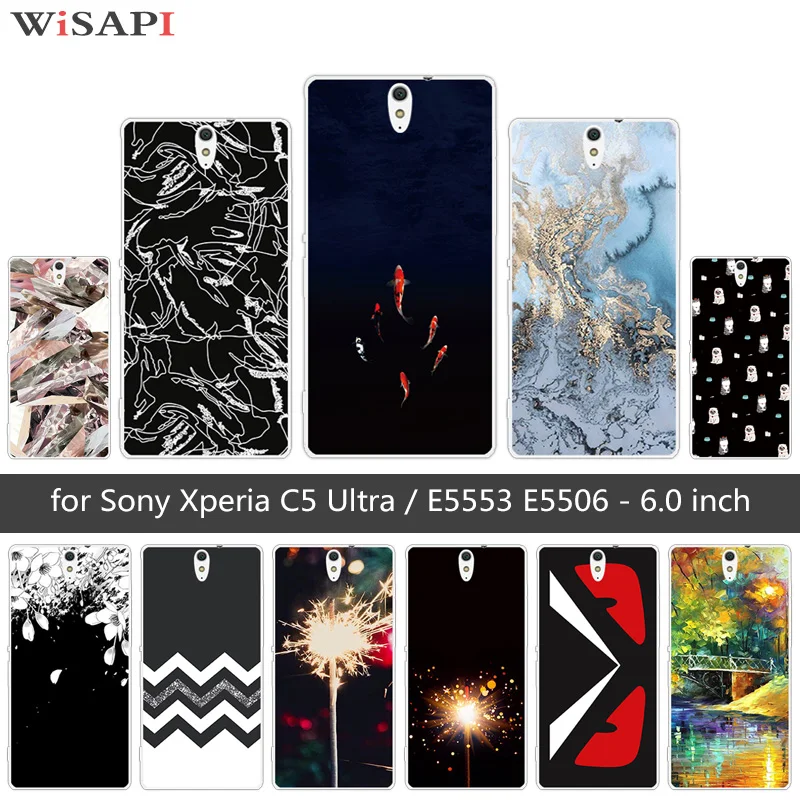 6 0 &quotдля Sony Xperia C5 Ultra E5553 E5506 Темный чехол мягкий TPU для E5533 E5563 Силиконовые чехлы на
