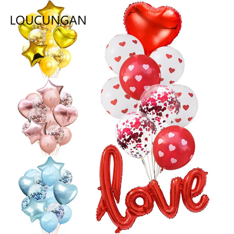 

Wedding Confetti Balloon Birthday Round Ballons Heart Helium Balloons Birthday Party Decorations Adult Kids event party Baloon