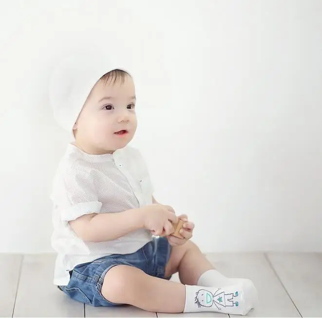 1 пара летние вязаные носки с буквенным принтом для мальчиков и девочек малышей